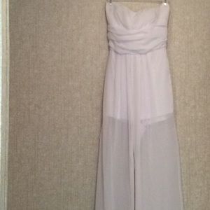 🔥HEAD TURNER!  White strapless jumpsuit!